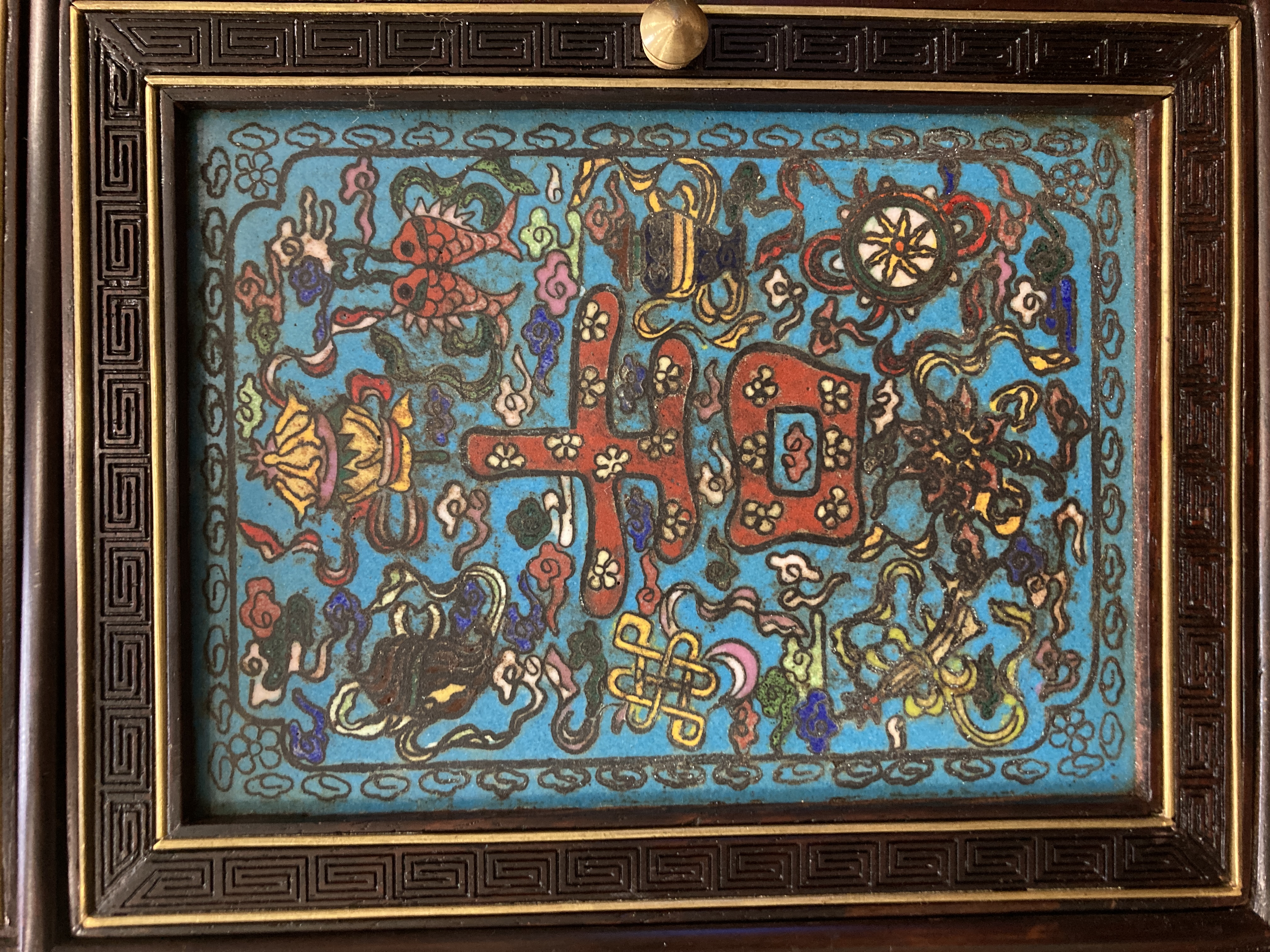 紅木掐絲琺瑯多寶櫥一對