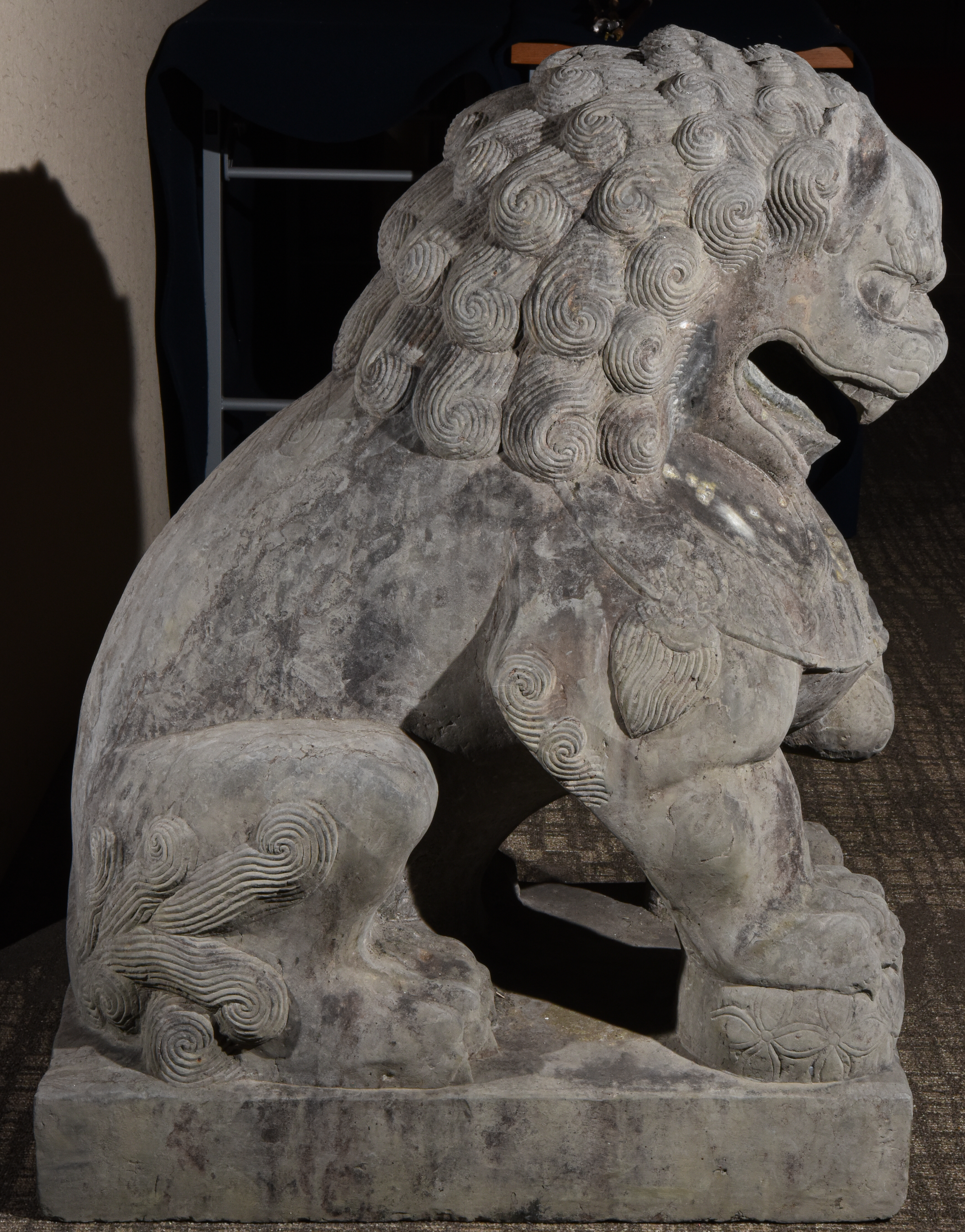 明代 石雕獅子 一對