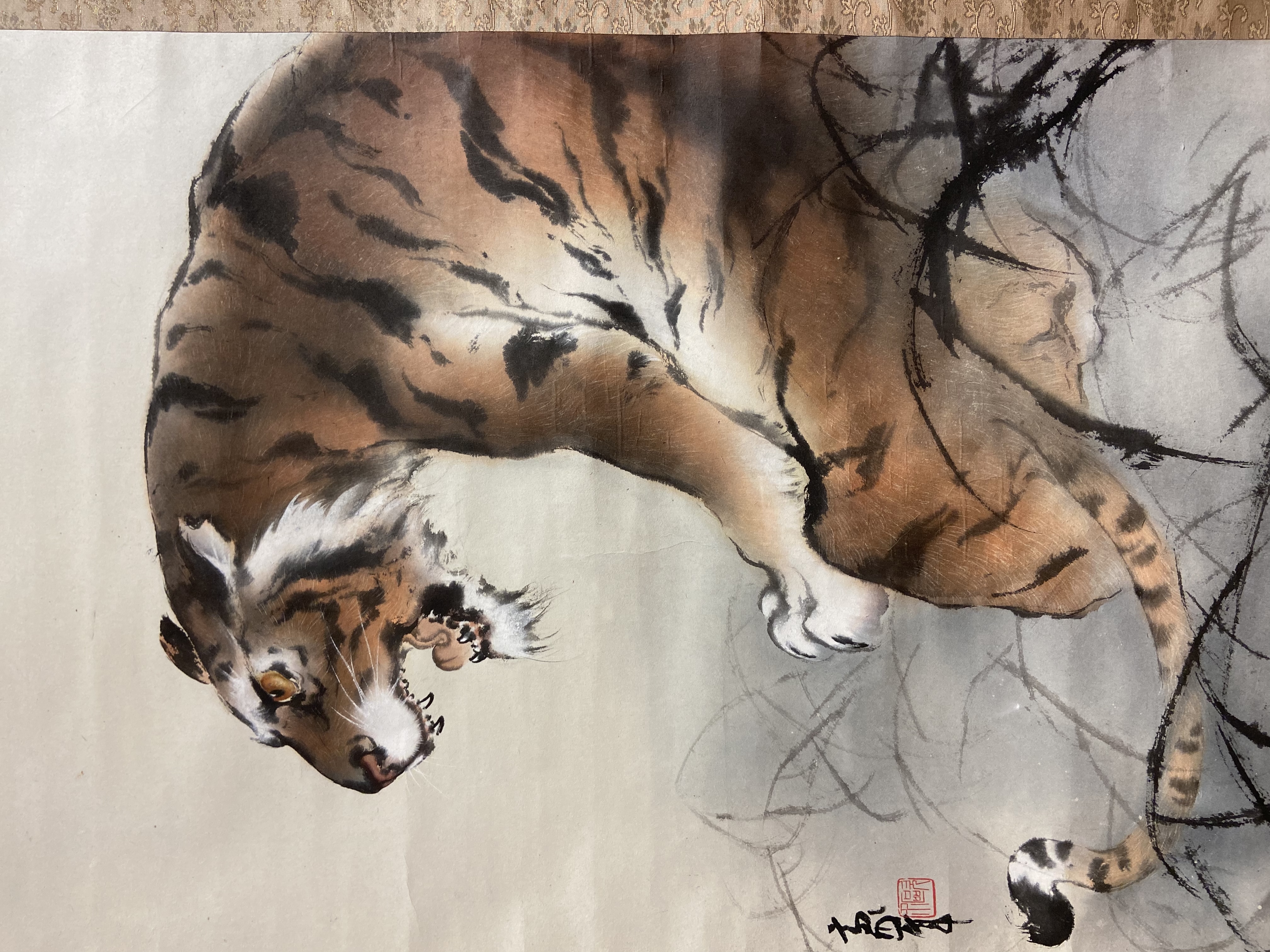 欧豪年 猛虎图 立轴