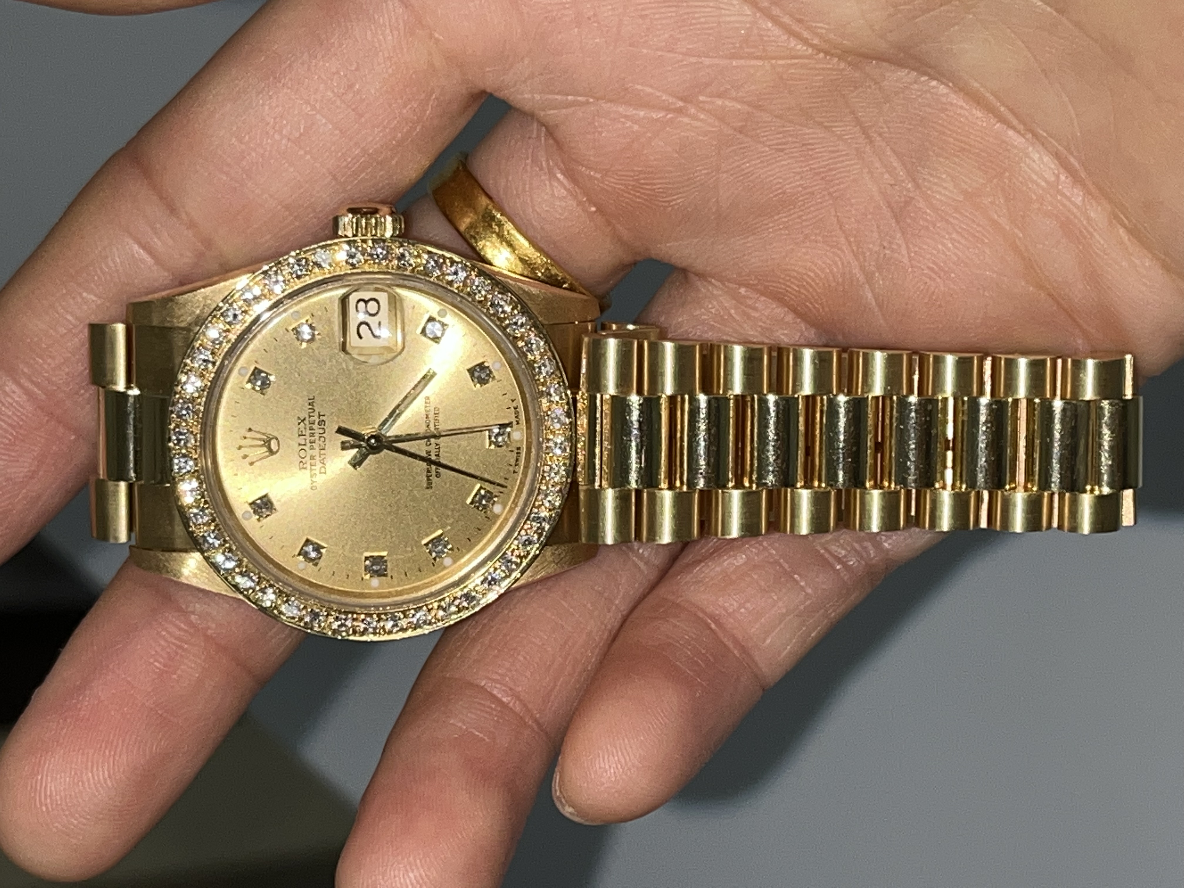 劳力士日志系列腕表钻石表盘18K金8389