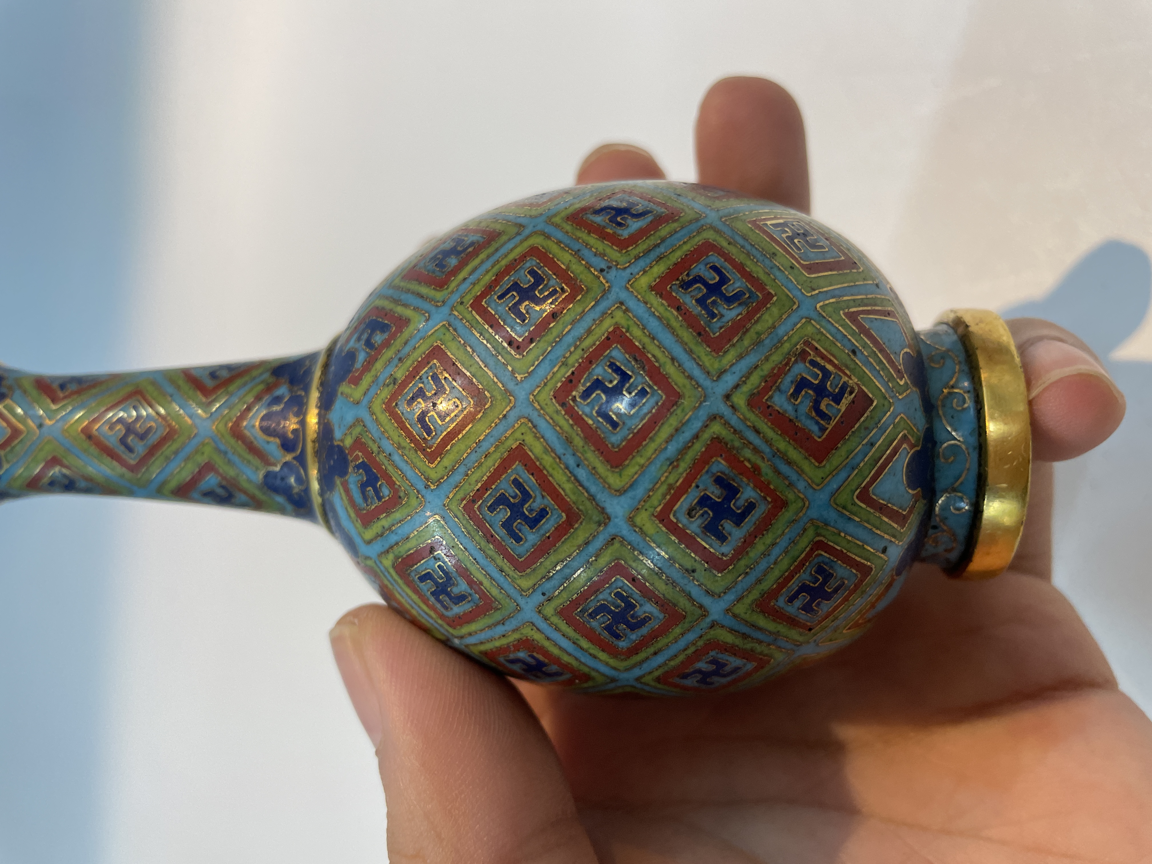 清乾隆 御製掐絲琺瑯萬字紋爐瓶盒三式